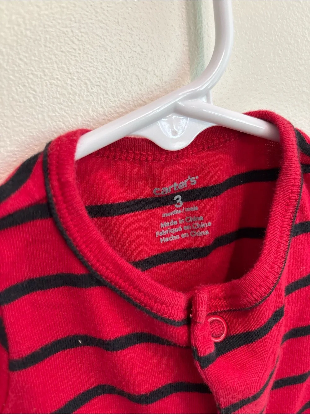 Carter's Navy, Red, Black, Gray Baby One-Piece Footed Sleepers - 3 month